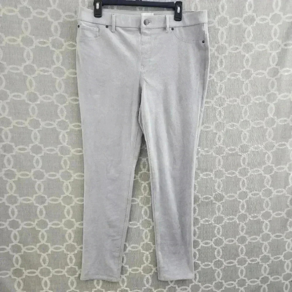 Chico's Pants - Chico's‎ Faux Suede leather Ankle Dress Pants Gray Women's 1/ 8